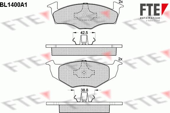 FTE 9010173 - Тормозные колодки, дисковые, комплект www.autospares.lv