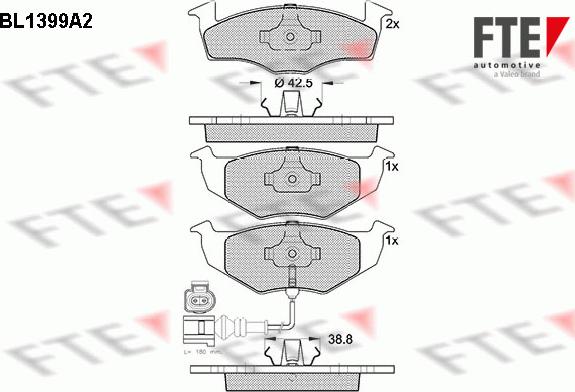 FTE BL1399A2 - Brake Pad Set, disc brake www.autospares.lv