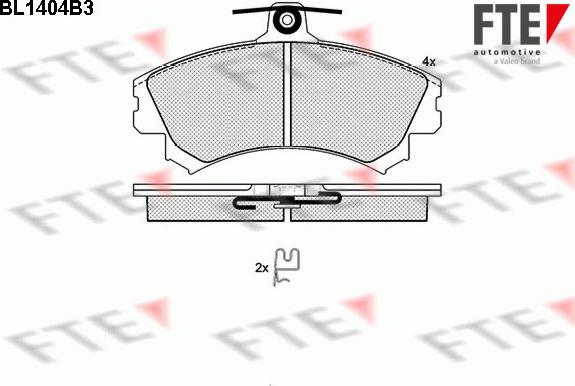 FTE BL1404B3 - Тормозные колодки, дисковые, комплект www.autospares.lv