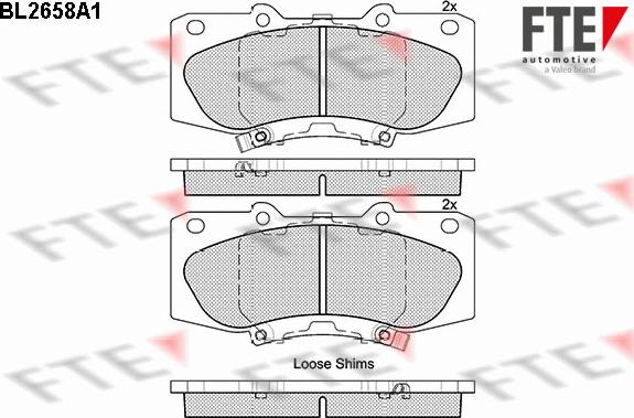 FTE BL2658A1 - Brake Pad Set, disc brake www.autospares.lv