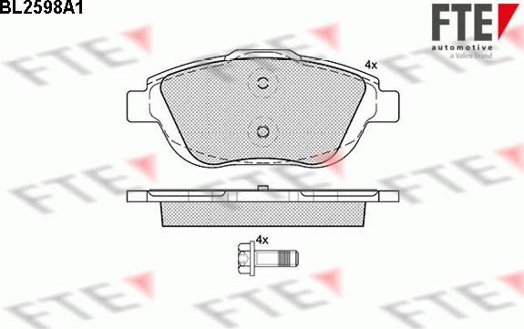 FTE BL2598A1 - Тормозные колодки, дисковые, комплект www.autospares.lv