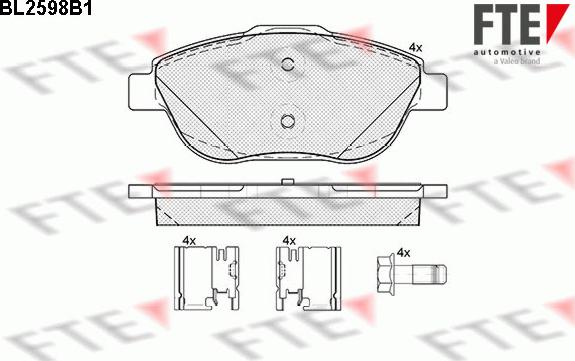 FTE BL2598B1 - Тормозные колодки, дисковые, комплект www.autospares.lv