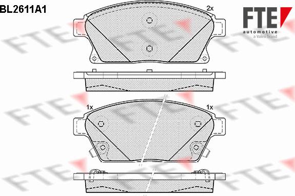 FTE BL2611A1 - Bremžu uzliku kompl., Disku bremzes www.autospares.lv