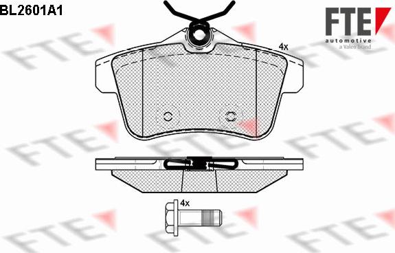 FTE BL2601A1 - Bremžu uzliku kompl., Disku bremzes www.autospares.lv