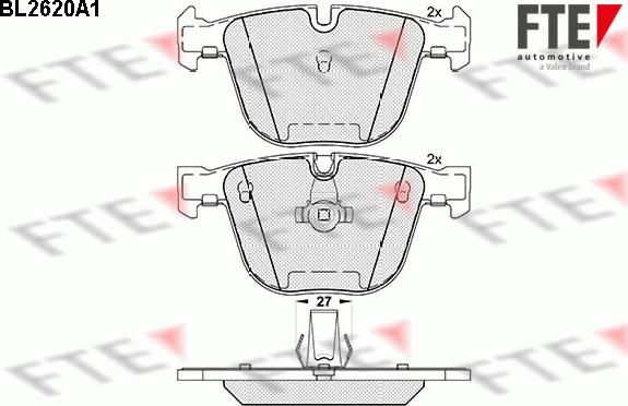 FTE BL2620A1 - Bremžu uzliku kompl., Disku bremzes www.autospares.lv