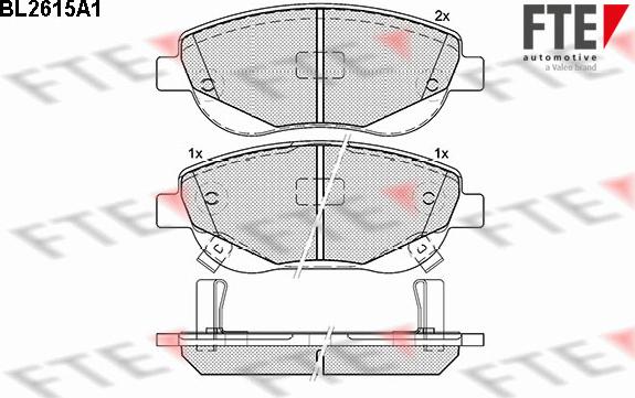 FTE BL2615A1 - Bremžu uzliku kompl., Disku bremzes www.autospares.lv