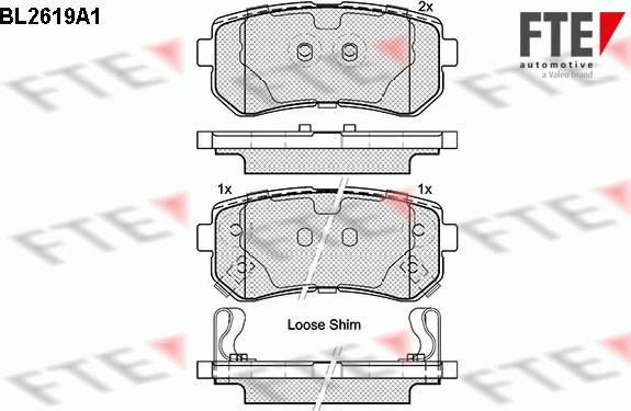 FTE BL2619A1 - Тормозные колодки, дисковые, комплект www.autospares.lv