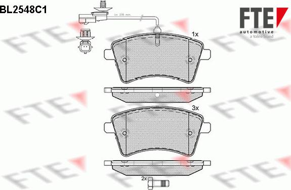 FTE BL2548C1 - Тормозные колодки, дисковые, комплект www.autospares.lv