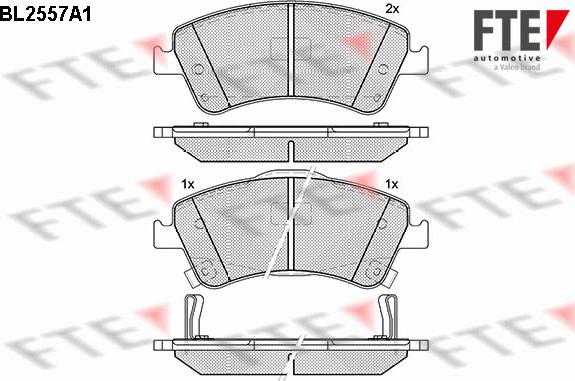 FTE BL2557A1 - Bremžu uzliku kompl., Disku bremzes www.autospares.lv