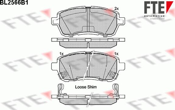 FTE BL2566B1 - Тормозные колодки, дисковые, комплект www.autospares.lv