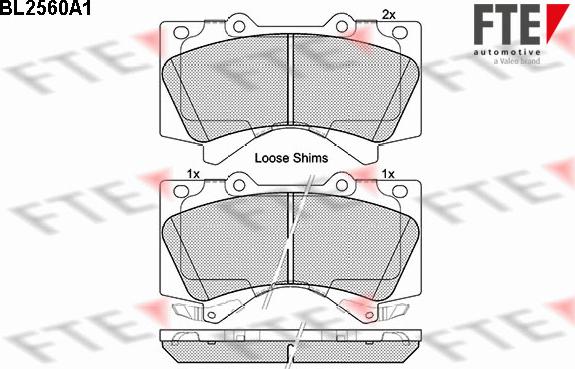 FTE BL2560A1 - Bremžu uzliku kompl., Disku bremzes www.autospares.lv