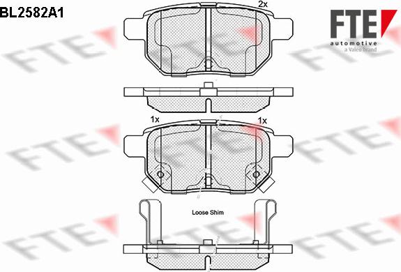 FTE BL2582A1 - Тормозные колодки, дисковые, комплект www.autospares.lv