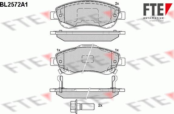 FTE BL2572A1 - Тормозные колодки, дисковые, комплект www.autospares.lv