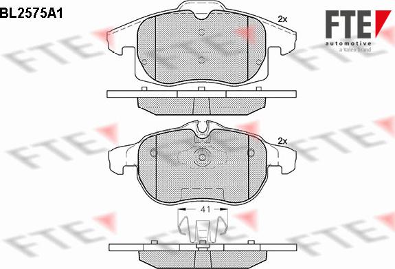 FTE 9010826 - Brake Pad Set, disc brake www.autospares.lv