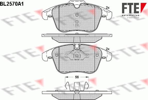 FTE BL2570A1 - Bremžu uzliku kompl., Disku bremzes www.autospares.lv