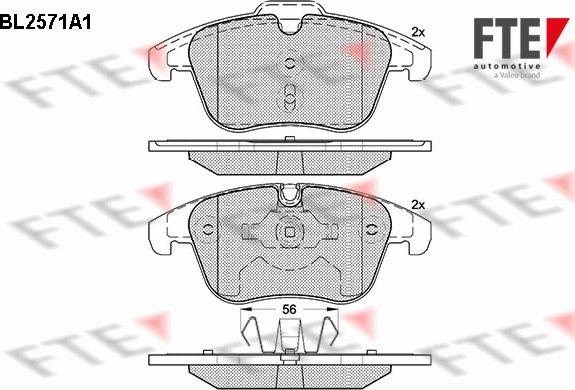 FTE BL2571A1 - Bremžu uzliku kompl., Disku bremzes www.autospares.lv