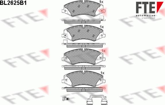 FTE BL2625B1 - Brake Pad Set, disc brake www.autospares.lv