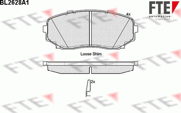 FTE BL2628A1 - Bremžu uzliku kompl., Disku bremzes autospares.lv