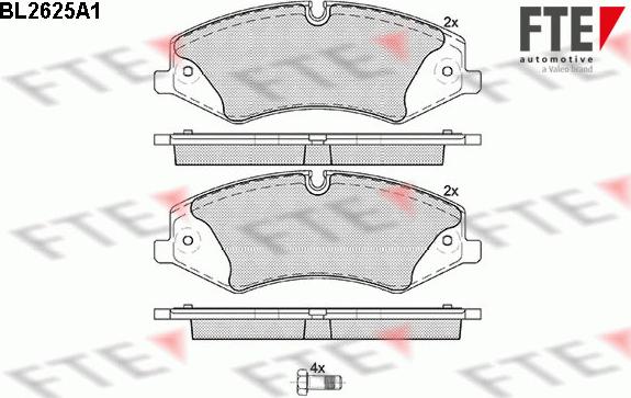 FTE 9010873 - Brake Pad Set, disc brake www.autospares.lv