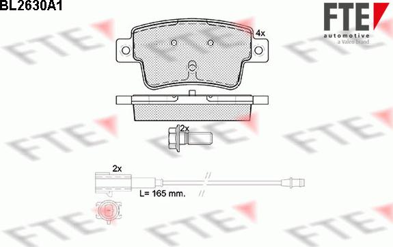 FTE BL2630A1 - Тормозные колодки, дисковые, комплект www.autospares.lv