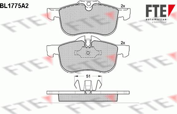 FTE BL1775A2 - Bremžu uzliku kompl., Disku bremzes www.autospares.lv