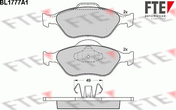 FTE BL1777A1 - Тормозные колодки, дисковые, комплект www.autospares.lv