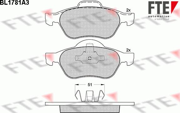 FTE 9010351 - Тормозные колодки, дисковые, комплект www.autospares.lv