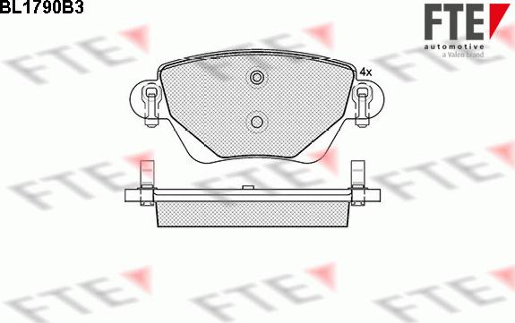 FTE BL1790B3 - Тормозные колодки, дисковые, комплект www.autospares.lv