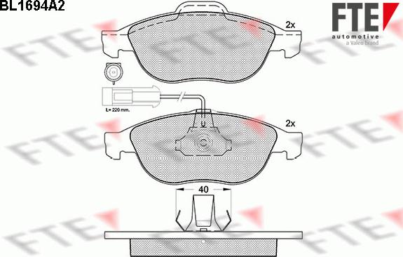 FTE 9010304 - Brake Pad Set, disc brake www.autospares.lv