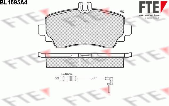 FTE BL1695A4 - Тормозные колодки, дисковые, комплект www.autospares.lv