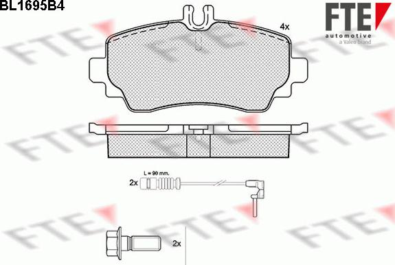 FTE 9010306 - Тормозные колодки, дисковые, комплект www.autospares.lv