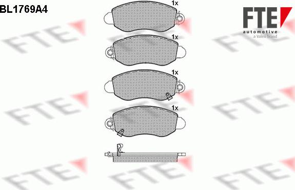 FTE BL1769A4 - Bremžu uzliku kompl., Disku bremzes autospares.lv