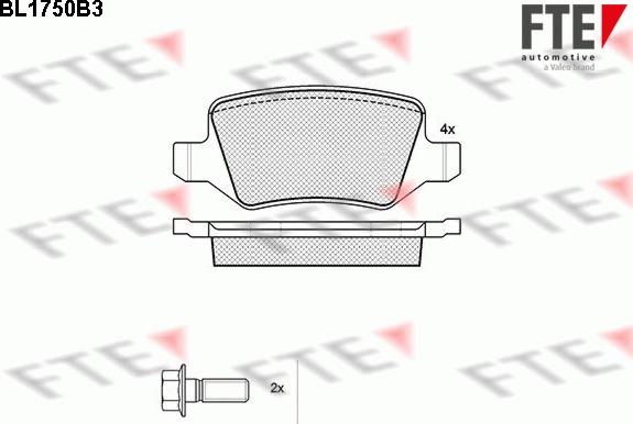 FTE BL1750B3 - Bremžu uzliku kompl., Disku bremzes autospares.lv