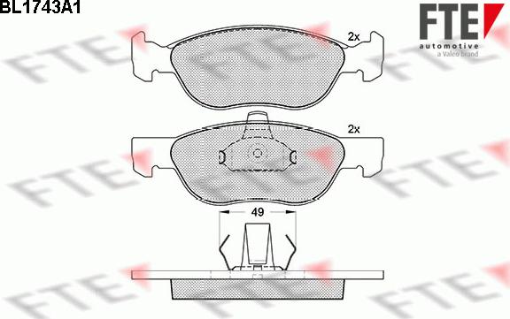 FTE BL1743A1 - Brake Pad Set, disc brake www.autospares.lv