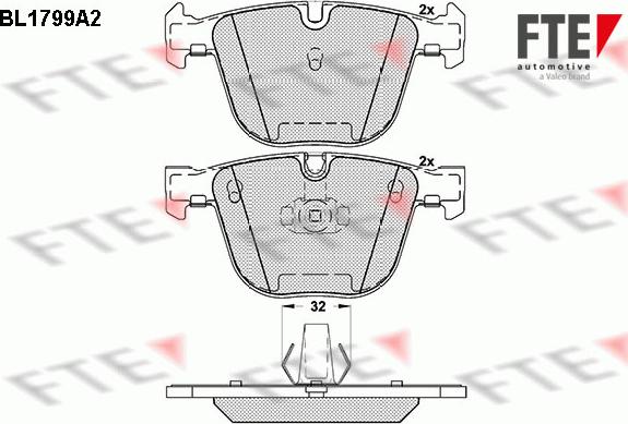 FTE BL1799A2 - Bremžu uzliku kompl., Disku bremzes www.autospares.lv