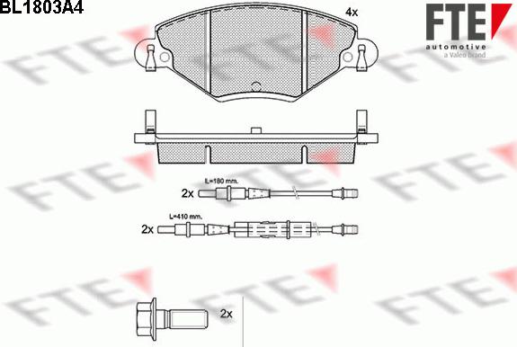 FTE 9010377 - Тормозные колодки, дисковые, комплект www.autospares.lv