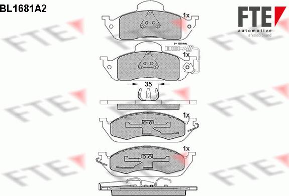 FTE BL1681A2 - Bremžu uzliku kompl., Disku bremzes www.autospares.lv