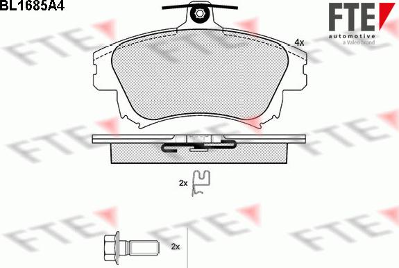 FTE BL1685A4 - Bremžu uzliku kompl., Disku bremzes autospares.lv