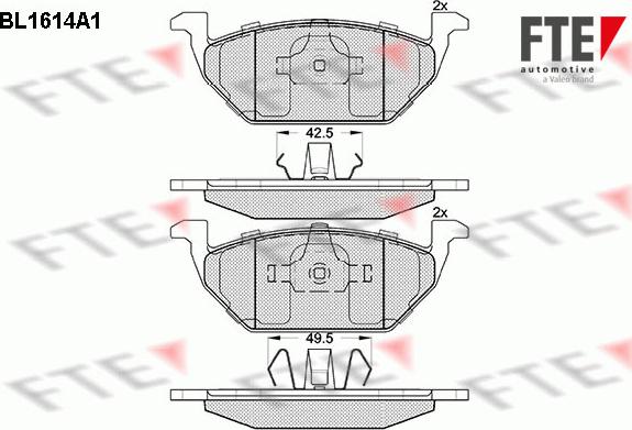 FTE 9010249 - Тормозные колодки, дисковые, комплект www.autospares.lv