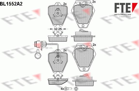 FTE 9010241 - Brake Pad Set, disc brake www.autospares.lv