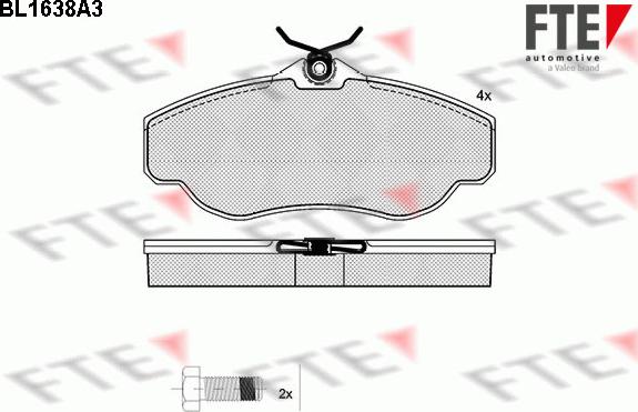 FTE BL1638A3 - Bremžu uzliku kompl., Disku bremzes www.autospares.lv