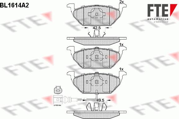 FTE 9010250 - Тормозные колодки, дисковые, комплект www.autospares.lv