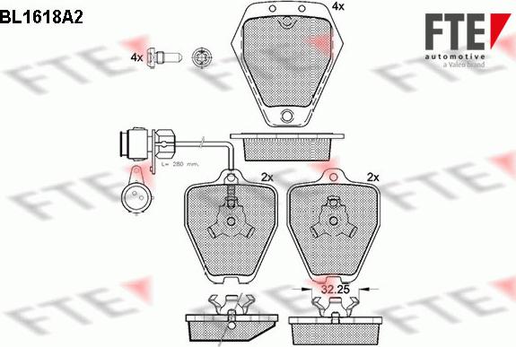 FTE BL1618A2 - Brake Pad Set, disc brake www.autospares.lv