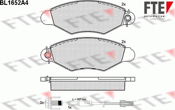 FTE BL1652A4 - Тормозные колодки, дисковые, комплект www.autospares.lv