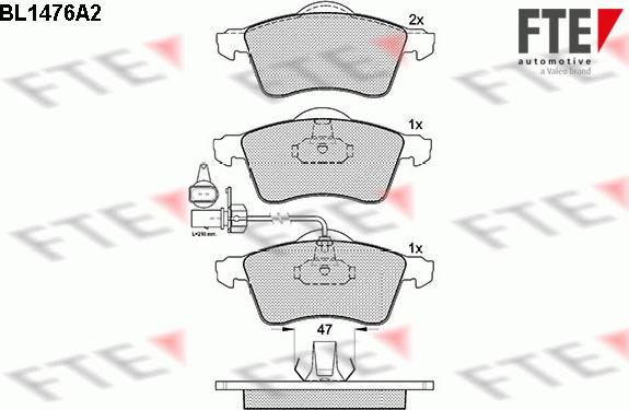 FTE 9010206 - Brake Pad Set, disc brake www.autospares.lv