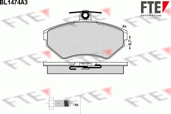 FTE BL1474A3 - Bremžu uzliku kompl., Disku bremzes autospares.lv