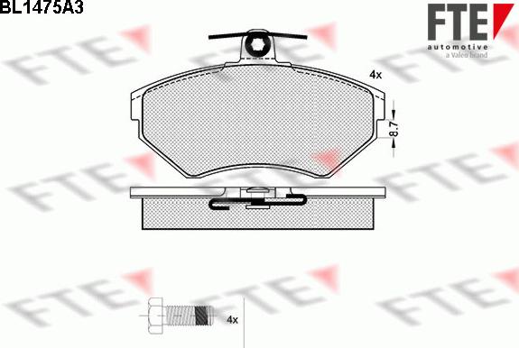 FTE 9010202 - Тормозные колодки, дисковые, комплект www.autospares.lv