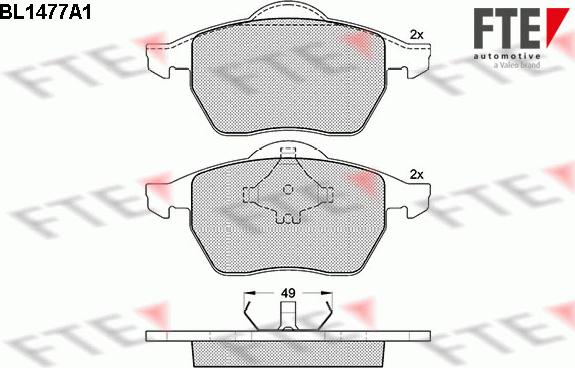 FTE BL1477A1 - Brake Pad Set, disc brake www.autospares.lv