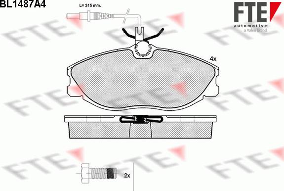 FTE BL1487A4 - Bremžu uzliku kompl., Disku bremzes www.autospares.lv