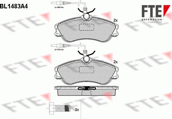 FTE 9010214 - Bremžu uzliku kompl., Disku bremzes autospares.lv